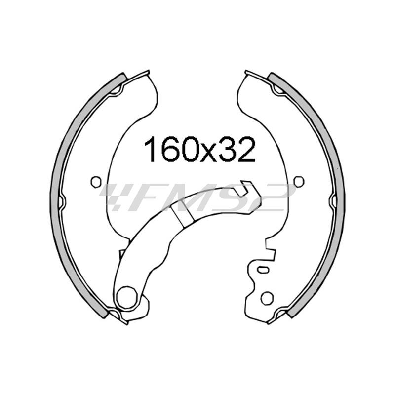 Ganasce freno posteriori Piaggio Ape 50cc, codice 225120221