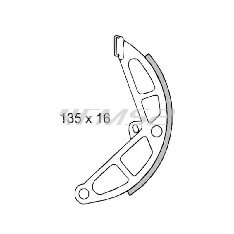 Ganasce freno posteriori Piaggio Ciao-Bravo-Si 50cc 414557, codice 225120230