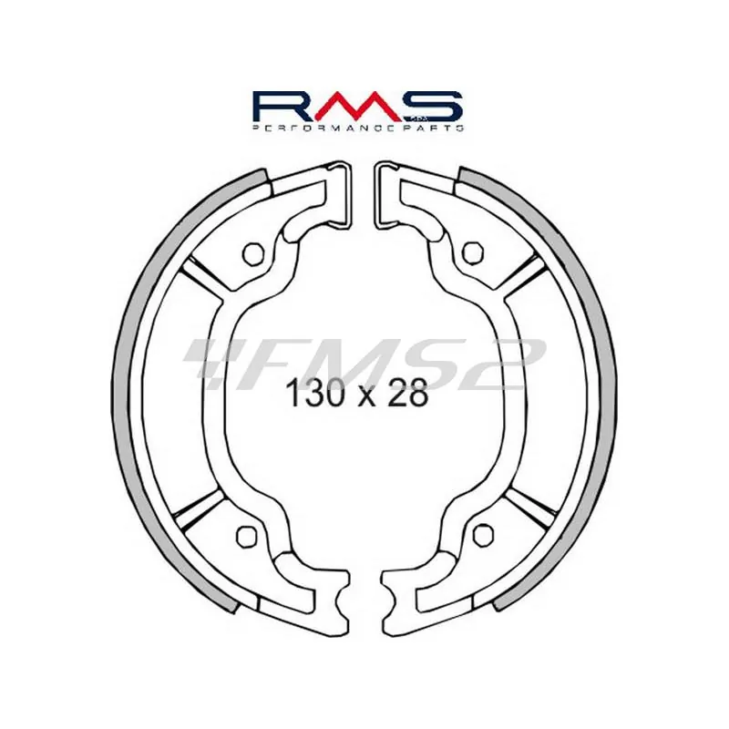 Ganasce freni a tamburo posteriori RMS, per maxi scooter con motore Yamaha-Minarelli 100 2T-125-150 4T,Aprilia, Keeway, MBK, ricambio 225120