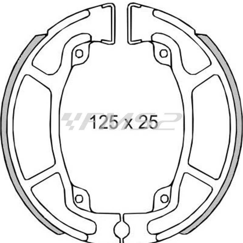 Ganasce freni a tamburo posteriori RMS, per Honda Chiocciola 125-150, ricambio 225120470