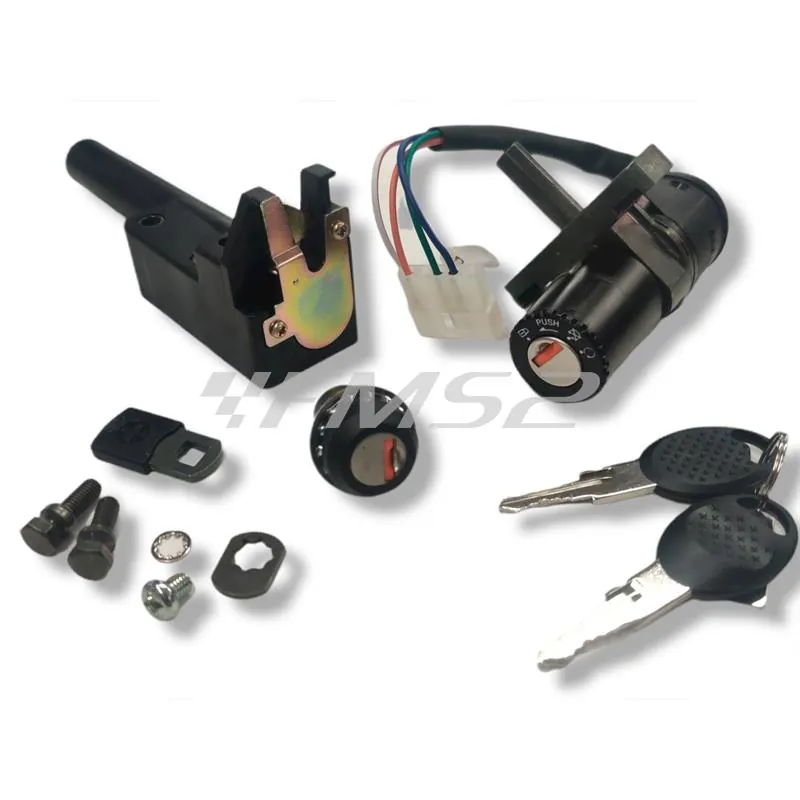 Kit serrature RMS completa dui accessori e serratura sella per scooter 50 Aprilia SR - SR lc - SR www - SR netscaper - SR stealth - Rally - Rally lc, ricambio 246050020