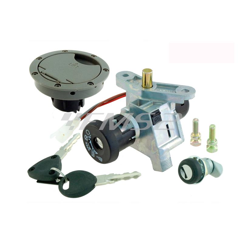 Kit serrature quadro avviamento RMS per scooter 50 MBK Nitro e Yamaha Aerox 50 prodotti dal 2003 al 2011 euro 2, ricambio 246050590