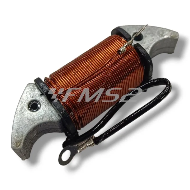 Volano rotore generatore RMS completo di bobina alimentazione e bobina luci per Piaggio  Ciao, Si, Boxer, Bravo con accensione a puntine, ricambio 246360951