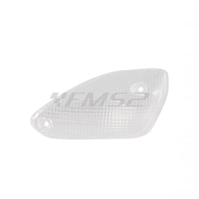 Lente gemma freccia anteriore RMS sinistra di colore trasparente bianco per scooter MBK Nitro e Yamaha Aerox, ricambio 246470255