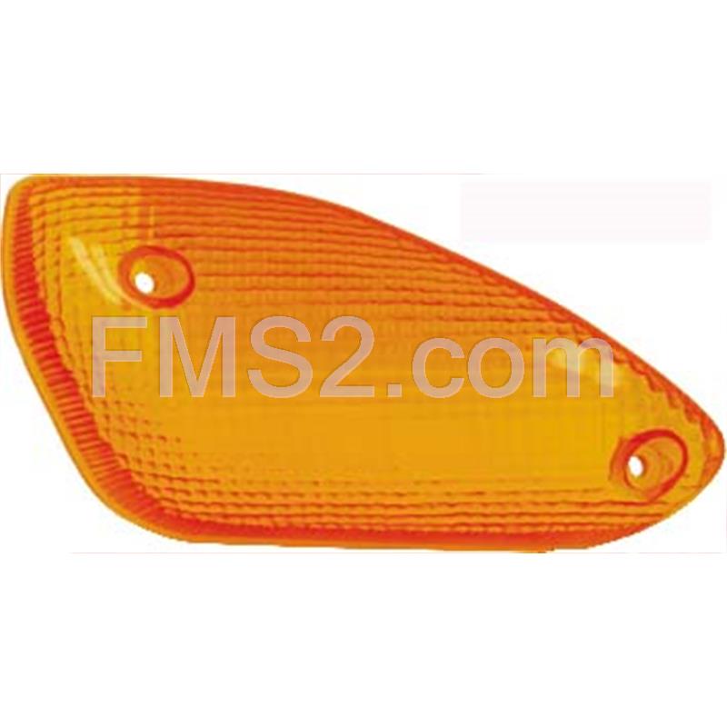 Lente gemma freccia anteriore destra omologata di colore arancione ambra per scooter MBK Nitro e Yamaha Aerox prodotti fino al 2012 (RMS, Kenda, Duro), ricambio 246470260