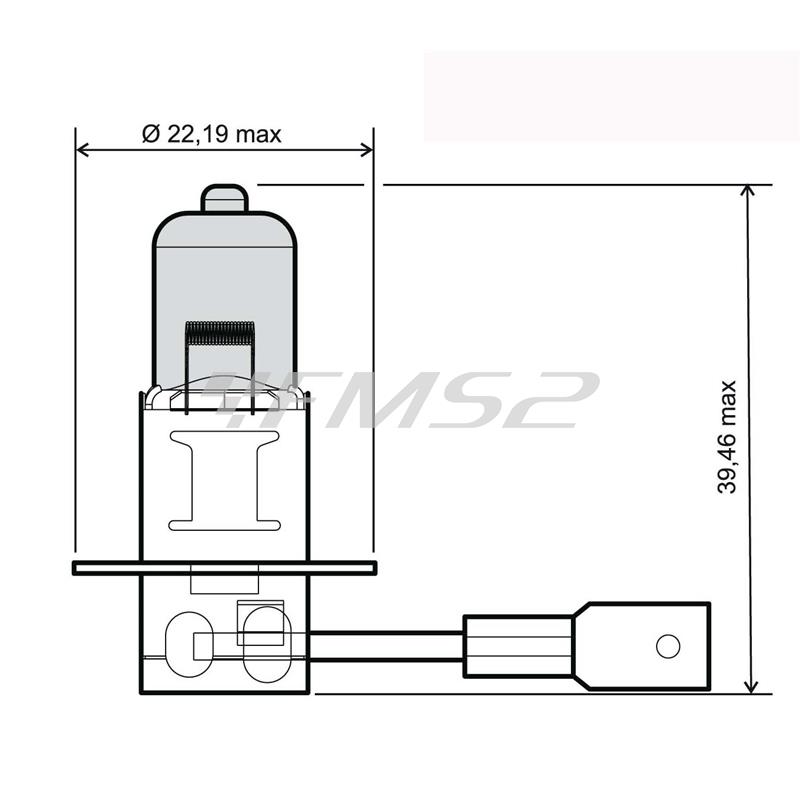 Lampadina RMS 12 Volt 55 Watt H3, effetto xenon omologata, vetro blu, ricambio 246510040