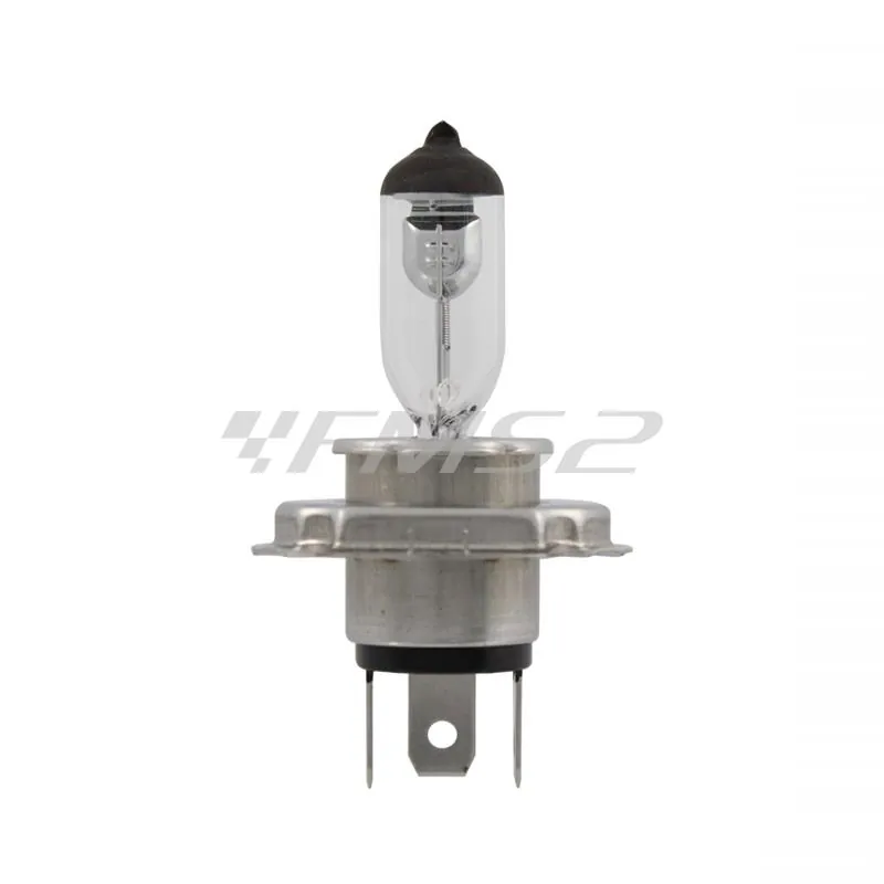 Lampadina RMS alogena, 12 Volt 60 55W H4 omologata, con vetro bianco, ricambio 246510055