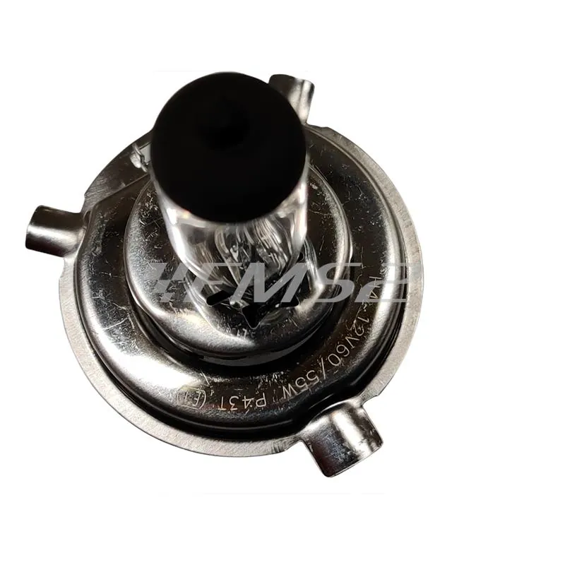 Lampadina RMS alogena, 12 Volt 60 55W H4 omologata, con vetro bianco, ricambio 246510055