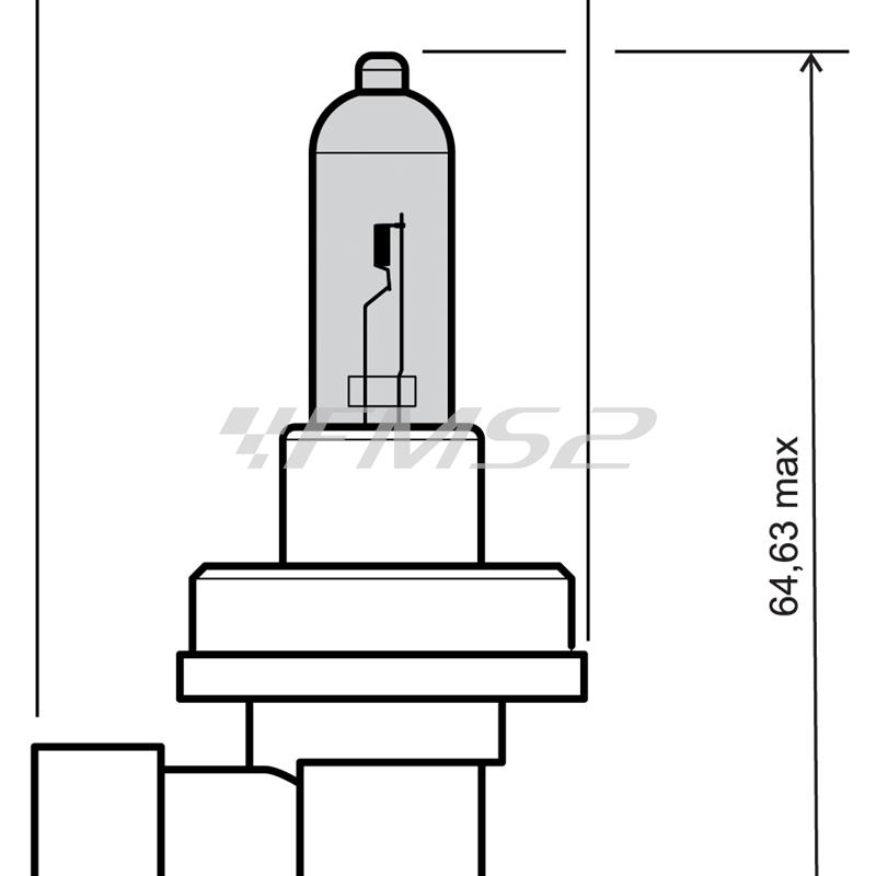 Lampadina RMS 12 Volt 35 Watt H8, effetto xenon, ricambio 246510070