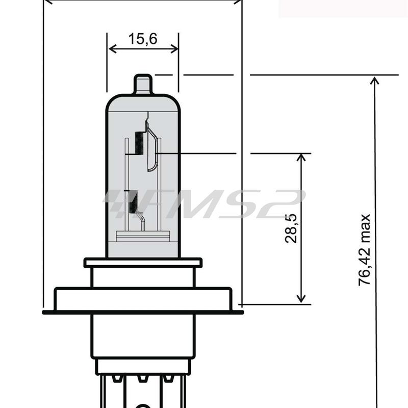 Lampadina RMS 12 Volt alogena, 35/35 Watt, HS1, ricambio 246510185