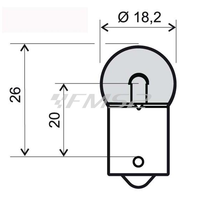 Lampadina bianca a 12 volt e 10 watt modello BA15S g18 con vetro trasparente (RMS), ricambio 246510235