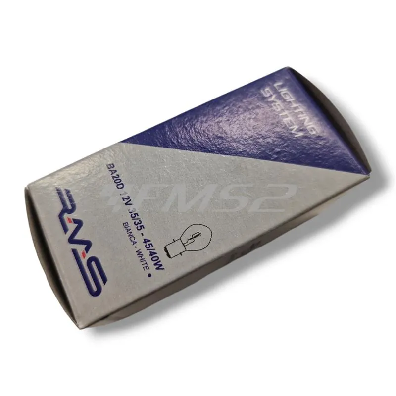 Lampadina biluce RMS BA20D 12V-35/35W biluce abbagliante e anabbagliante con vetro trasparente, ricambio 246510311