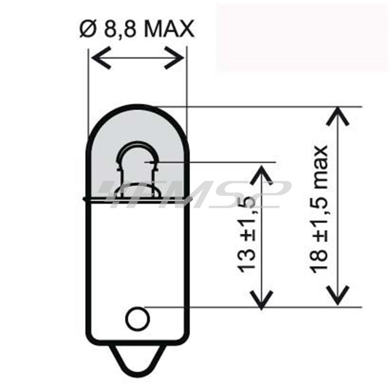 Lampadina RMS 12 Volt  4 Watt BA9S, a baionetta, ricambio 246510415