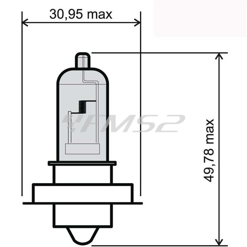 Lampadina RMS 12 Volt 15 Watt  P26S, alogena blu, ricambio 246510420