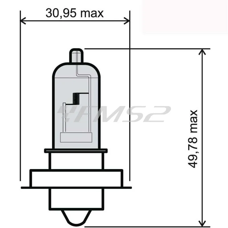 Lampadina RMS 12 Volt 15 Watt  P26S, alogena blu, ricambio 246510420