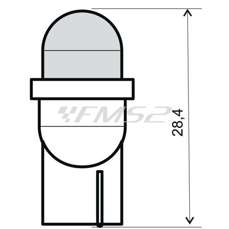 Lampadina RMS 12 Volt T10 W2.1x9.5D (2 pezzi), led arancione, ricambio 246510561