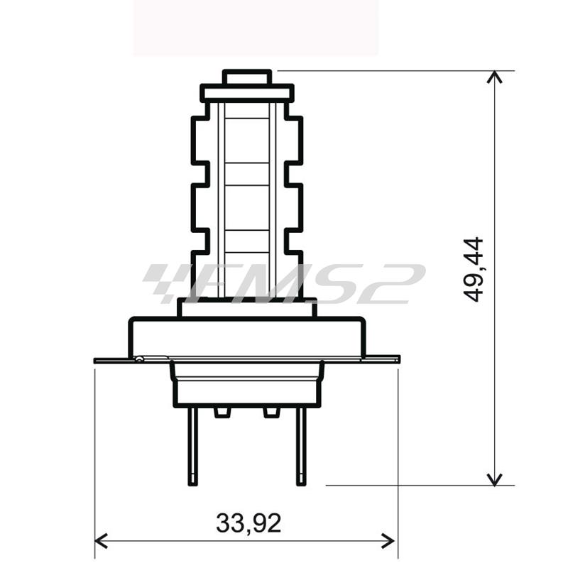 Lampadina RMS 12 Volt H7, 14 led, ricambio 246510615