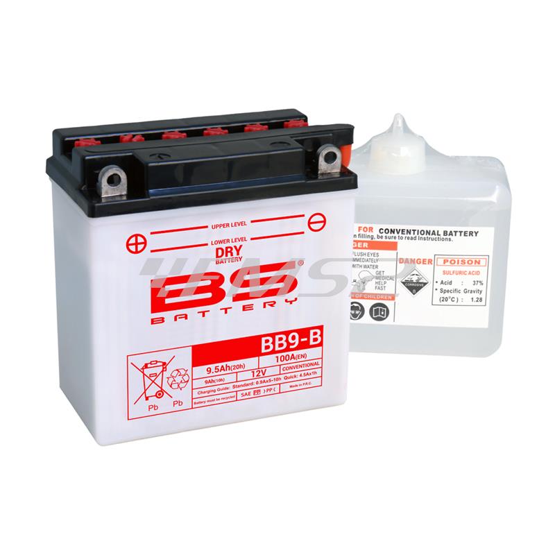 Batteria RMS YB9-B 12 Volt - 9 Ah, ricambio 246600155