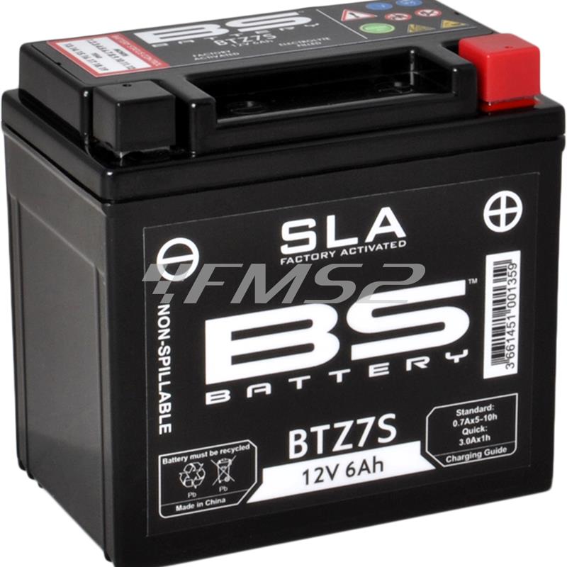 Batteria BS SLA BTZ7S 12 Volt - 6 Ah, ricambio 246650035