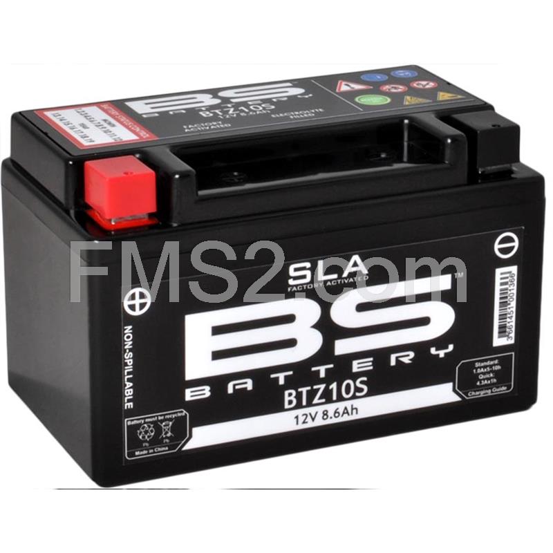 Batteria BS SLA modello BTZ10S senza manutenzione e già attivata e pronta all'uso, ricambio 246650045