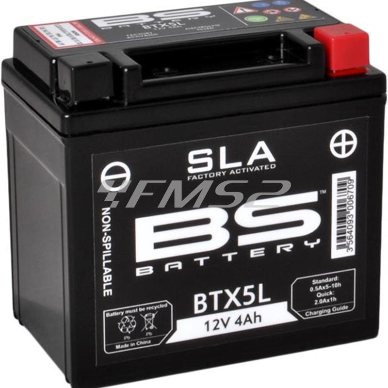 Batteria BS SLA BTX5L 12 Volt - 4 Ah, ricambio 246650145