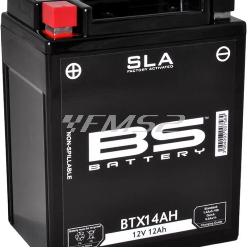 Batteria BS SLA BTX14AH, 12 Volt - 12 Ah, ricambio 246650275