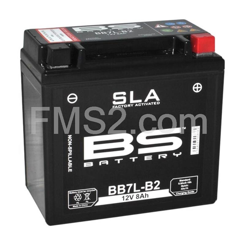 Batteria BS modello SLA BB7L-B2 RMS per maxi scooter Mbk e Yamaha, ricambio 246650405