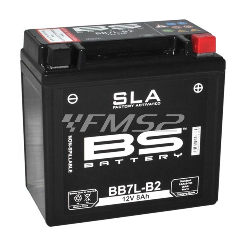 Batteria BS modello SLA BB7L-B2 RMS per maxi scooter Mbk e Yamaha, ricambio 246650405