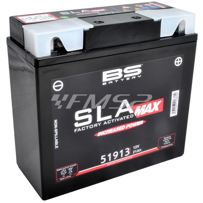 Batteria BS modello SLA - max 51913 potenziata per BMW e pronta all'uso (RMS), ricambio 246650515