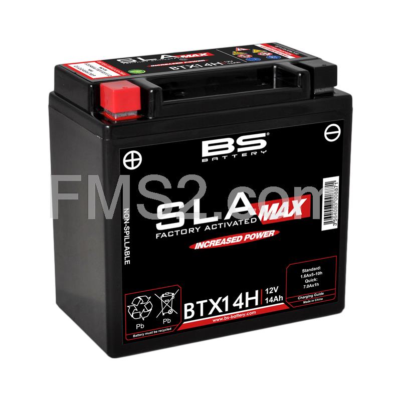 Batteria BS modello SLA - 14 Ah max BTX14H potenziata per BMW pronta all'uso (RMS), ricambio 246650525