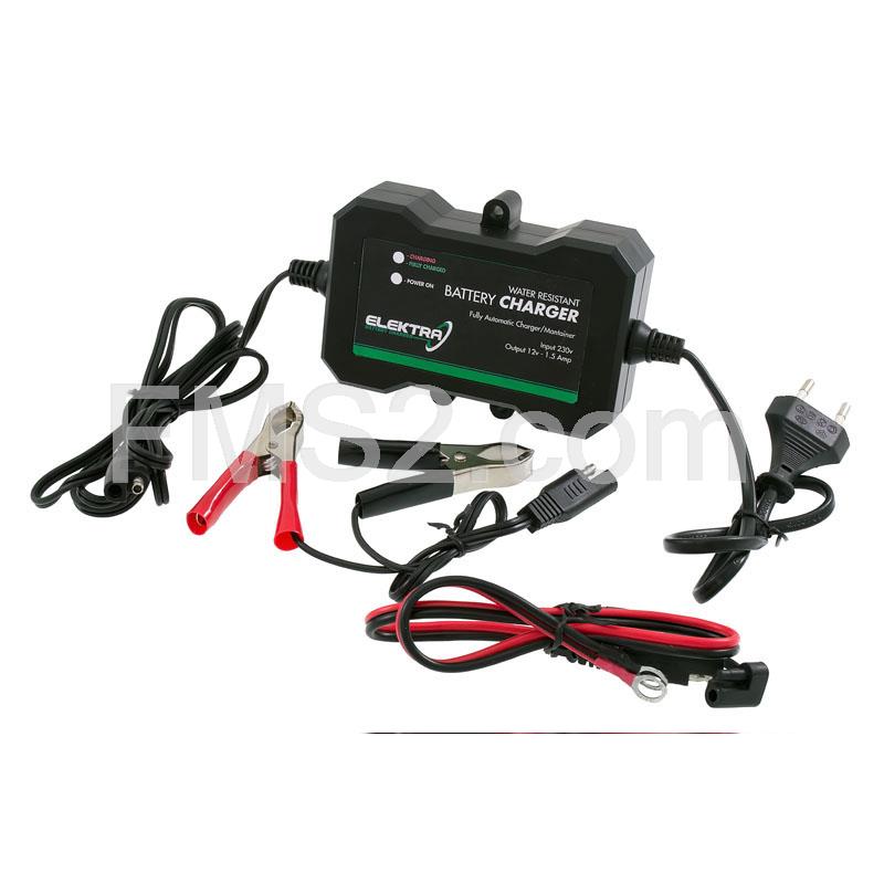 Caricabatteria ELEKTRA by RMS completo di cavi e alimentatore per batterie a 12 volt in GEL, AGM, PIOMBO e CALCIO, ricambio 246700170