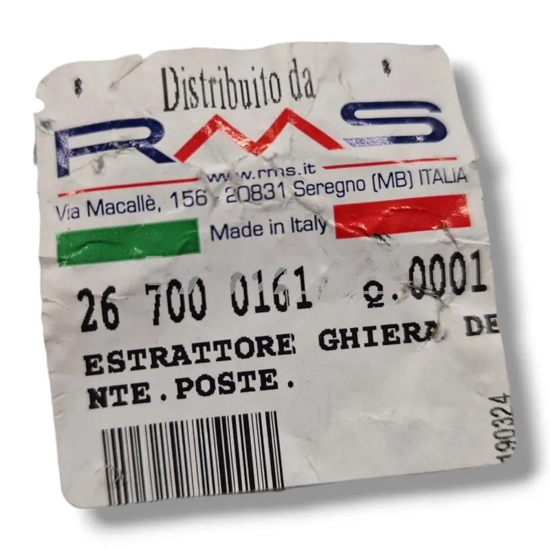 Estrattore RMS per ghiera bloccaggio cuscinetto ruota posteriore Piaggio Vespa old model con doppia dentatura per tutte le versioni, ricambio 267000161