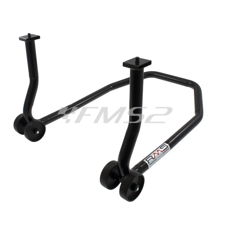 Cavalletto reggimoto posteriore RMS di colore nero venduto senza supporti per maxi moto, ricambio 267000460