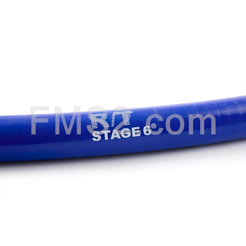 Tubo radiatore stage6 in silicone di colore blu con diametro interno da 18,0 mm e diametro esterno da 25,0 mm e lunghezza totale da 150 cm dritto e 10 cm con curva a 90 gradi, ricambio S601211010BL