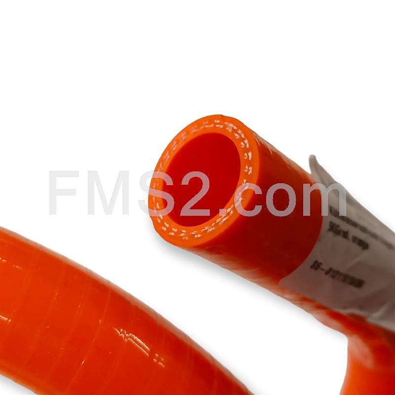 Tubo radiatore stage6 in silicone di colore arancione con diametro interno da 18,0 mm e diametro esterno da 25,0 mm e lunghezza totale da 150 cm dritto e 10 cm con curva a 90 gradi,, ricambio S601211010OR