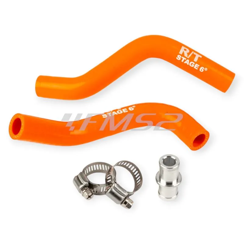 S6-01216600/OR Kit tubi radiatore Stage6 arancione per Yamaha Aerox/MBK Nitro Minarelli LC e tutti gli scooter con Motore Minarelli orizzontale a liquido