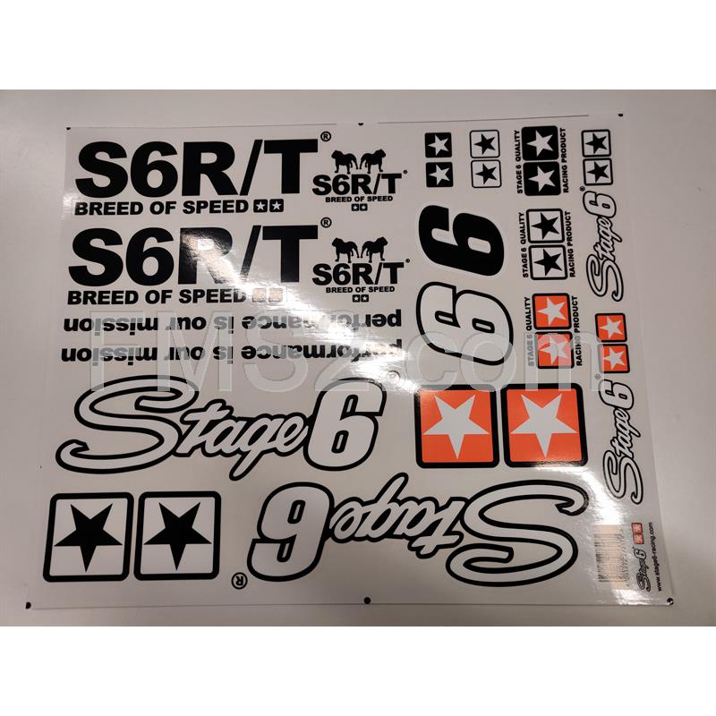 S6-0502/S Kit adesivi grandi Stage6 nero, ricambio S60502S s6-0502/s