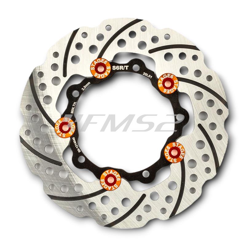 Disco freno anteriore Stage6 RT diametro 200 mm per scooter Zip SP e Vespa, ricambio S61214040