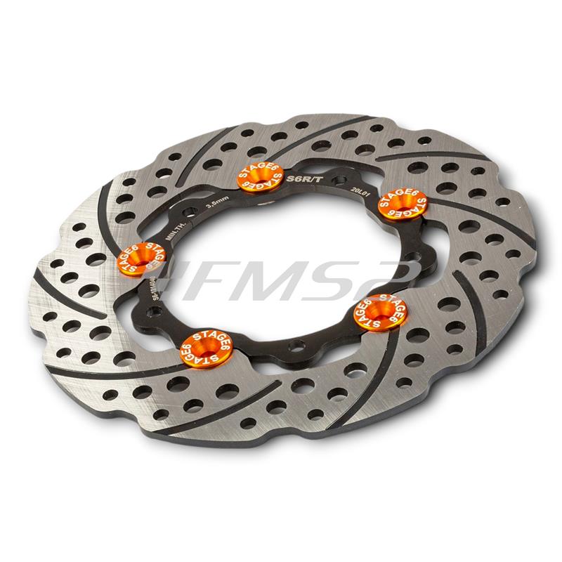 Disco freno anteriore Stage6 RT diametro 200 mm per scooter Zip SP e Vespa, ricambio S61214040