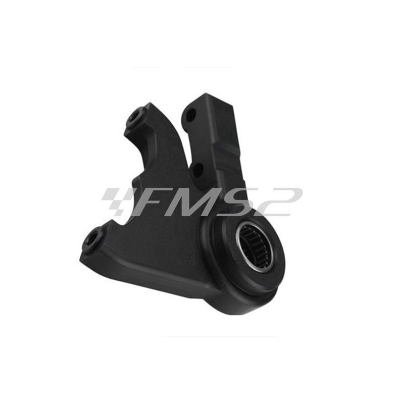 Supporto pinza freno stage6 R/T per scooter Piaggio Zip SP in alluminio anodizzato nero per attacco pinza freno 4 pistoncini, ricambio S6140063 S6-140063