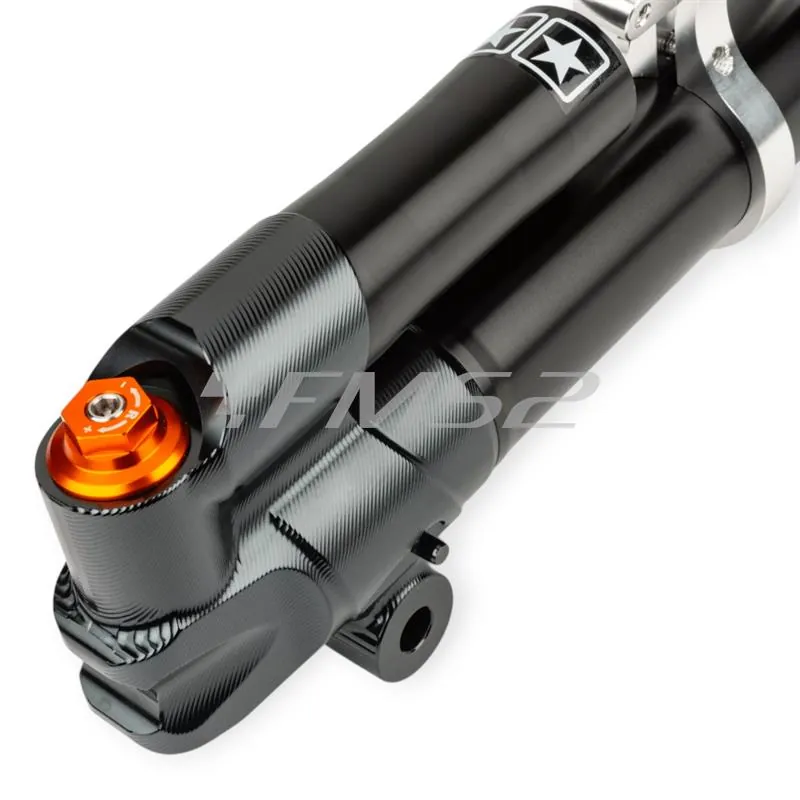 S6-1450502/PACK1 Forcella coppia gambali e steli forcella anteriore Stage6 R/T MK2 in alluminio anodizzato nero con lavorazione CNC e supporti parafango per scooter Mbk Nitro e Yamaha Aerox 50 cc