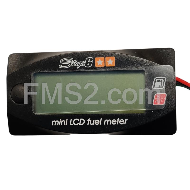 Strumentazione indicatore livello benzina MKII Stage6 di colore nero per applicazione scooter e alimentazione a 12 Volt batteria, ricambio S64036BK