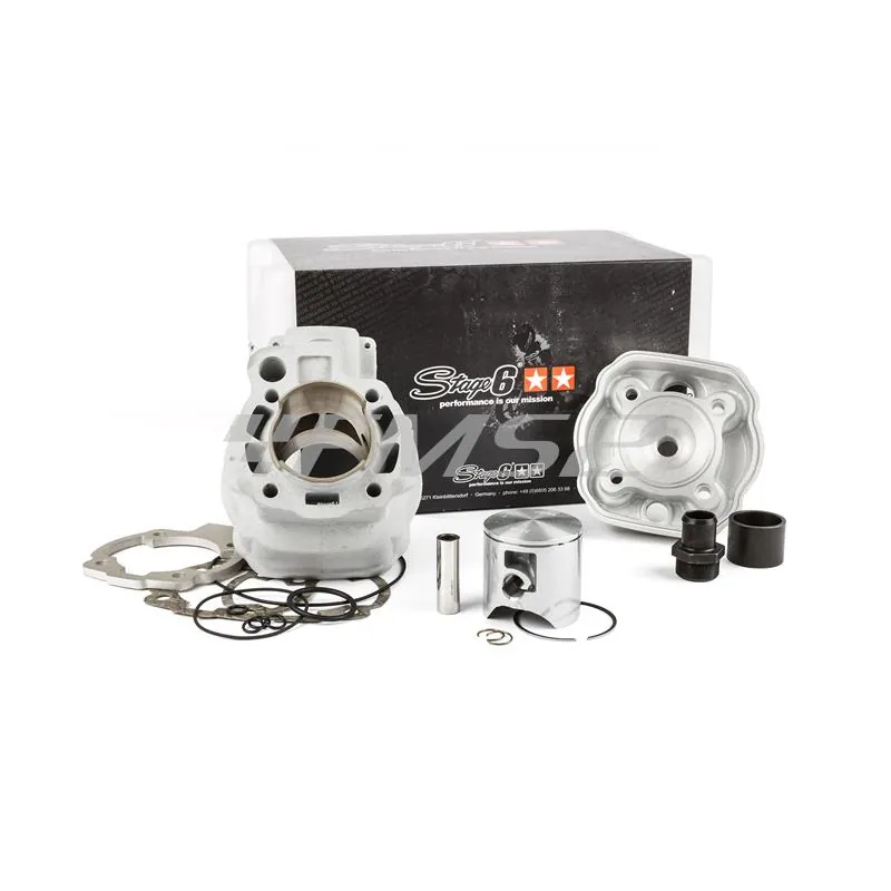 Maxi kit stage6 88 cc Big Racing corsa 45 mm per motori Minarelli AM6 completo di albero, gruppo termico e cuscinetti banco e paraolio banco, ricambio S67018820PACK