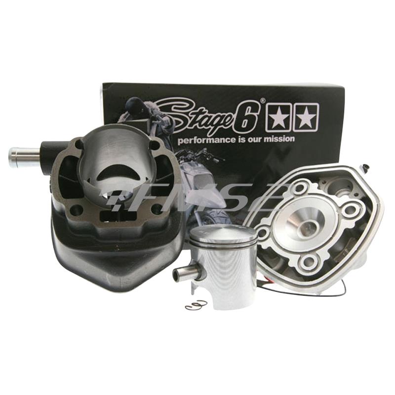 Motore gruppo termico Stage6 ghisa 47 mm (cilindrata 70 cc) Minarelli raffredamento a liquido orizzontale spinotto 10 mm, ricambio S67216651 S6-7216651