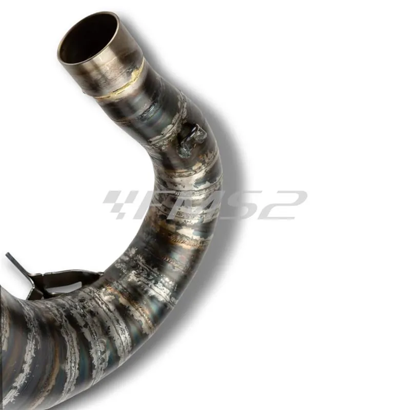 S6-9518805/RE Marmitta stage6 80 e 90 cc completa di silenziatore cnc rosso e nero per hm 50 - vent 50 e beta 50 rr passaggio alto a destra