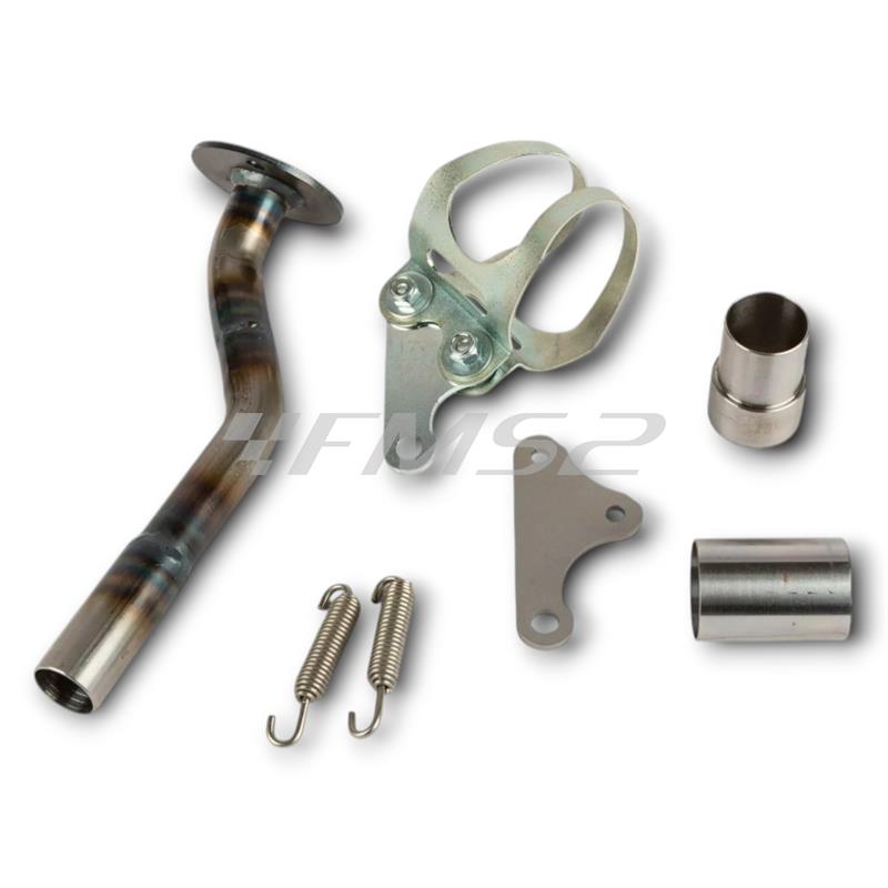 Marmitta stage6 80 e 90 cc completa di silenziatore cnc rosso e nero per hm 50 - vent 50 e beta 50 rr passaggio alto a destra, ricambio S69518805RE