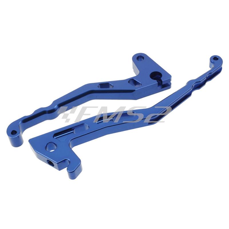 Coppia leve freno F12 disco-tamburo blu cromato (Stage6), ricambio S6SSP1032BL