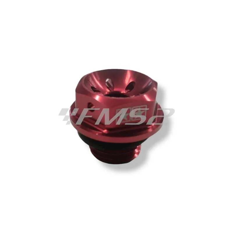 Tappo olio rapporti Stage6 in alluminio CNC anodizzato rosso per scooter con motori Minarelli verticale ed orizzontale aria e liquido a braccio lungo, ricambio S6SSP140RE