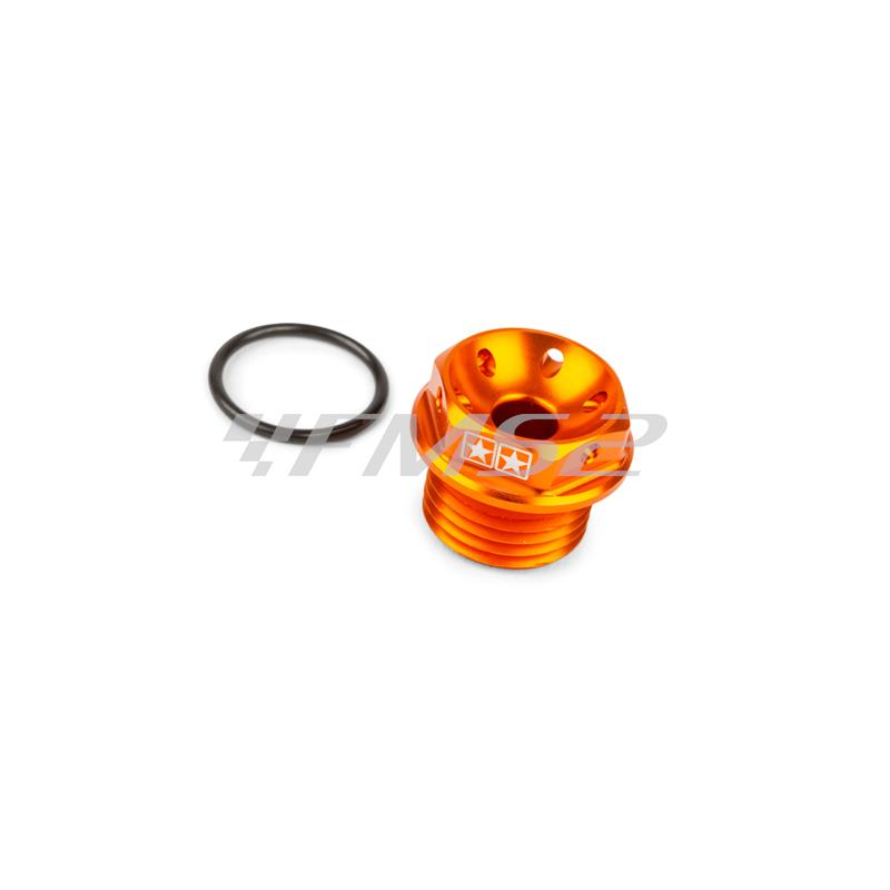 Tappi Terminali Manubrio In Alluminio 6061-T6 – Anodizzati – 16-22,5 Mm – Per MTB E Strada – Arancione