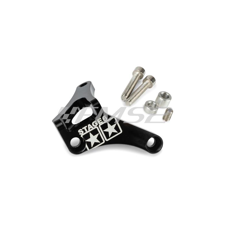 Staffetta ferma tirante frizione Stage6 in alluminio anodizzato nero per motori Minarelli AM6 tutte le versioni, ricambio S6SSP150BK